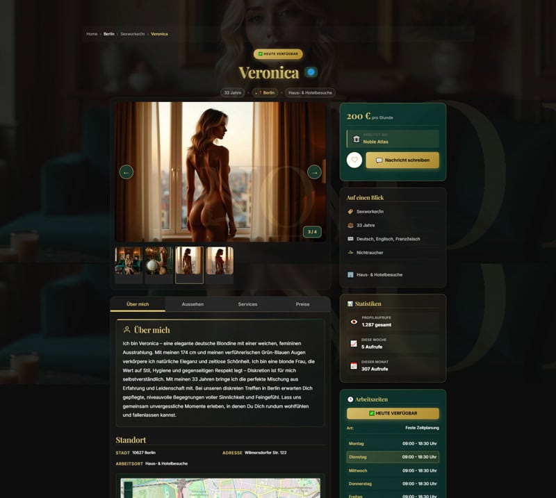 ALT: Stilvolle Sedcard-Vorlage von Noble Atlas mit professionellem Design für Models.